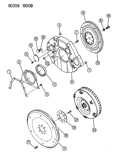 1990 Dodge D150 Crankshaft , Pistons And Torque Converter Diagram 3 - Thumbnail