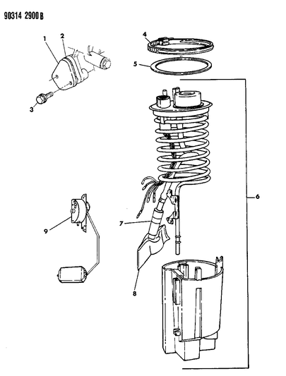 1990 Dodge W150 Module Package, Fuel Pump And Level Unit Diagram for 4203911