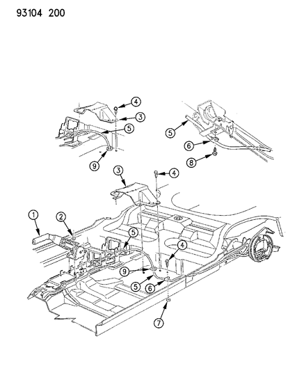 1993 Dodge Daytona Front Cable Diagram for 4423737