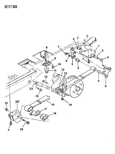 1992 Dodge Caravan Suspension - Rear Diagram 1 - Thumbnail