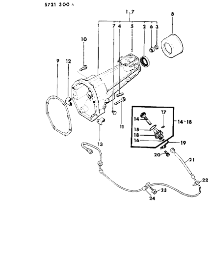 1985 Dodge Ram 50 Extension, Speedometer Cable & Pinion Diagram 1 - Thumbnail