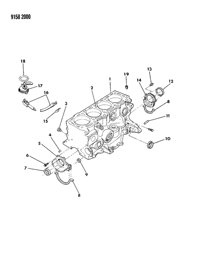1989 Chrysler LeBaron GTC Cylinder Block Diagram 2 - Thumbnail