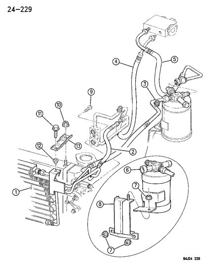 1996 Jeep Cherokee Receiver Drier, Condenser And Lines Diagram 4 - Thumbnail