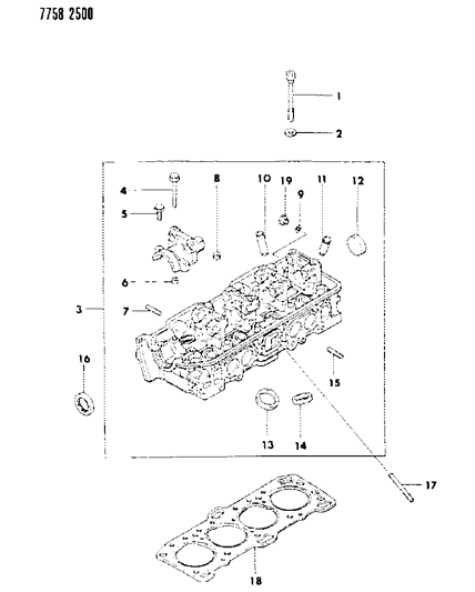 1988 Dodge Colt Cylinder Head Diagram 4 - Thumbnail