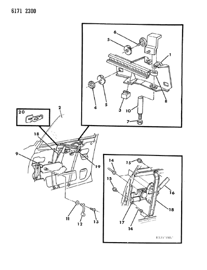 1986 Chrysler LeBaron Base Door, Front Glass & Regulator Diagram 3 - Thumbnail