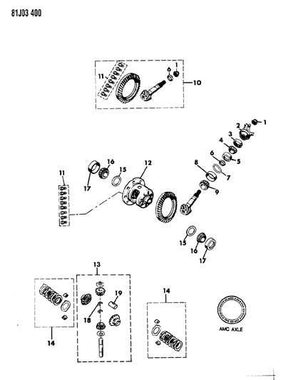 1986 Jeep Wrangler Differential & Gears Diagram 1 - Thumbnail