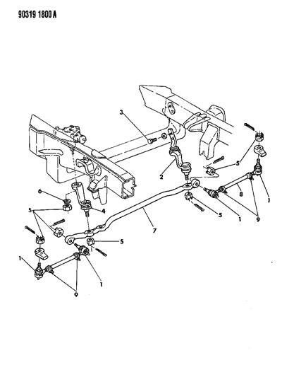 1990 Dodge Dakota Pitman Arm Diagram for 52007385