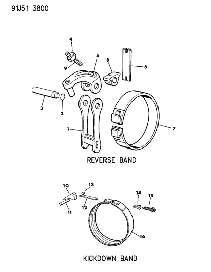 1993 Jeep Grand Wagoneer Bands, Reverse & Kickdown With Linkage Diagram 2 - Thumbnail