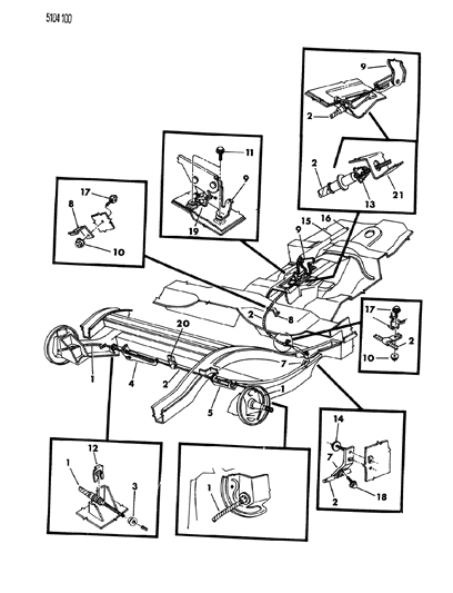 1985 Dodge Omni Rear Cable Diagram for 4294412