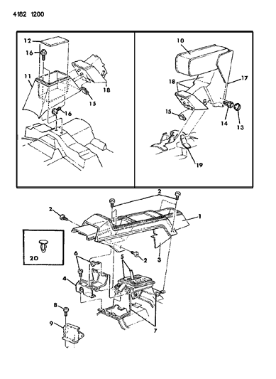 1984 Chrysler New Yorker Console & Armrest Diagram 1 - Thumbnail