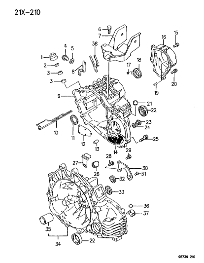 1996 Dodge Stealth Case & Miscellaneous Parts of Manual Transmission Diagram 1 - Thumbnail