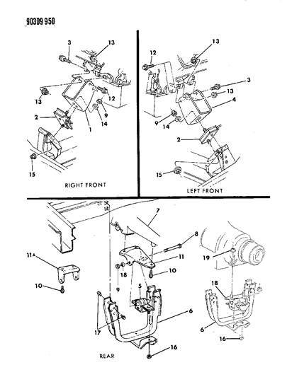 1992 Dodge Ram Wagon Engine Mounting Diagram 3 - Thumbnail