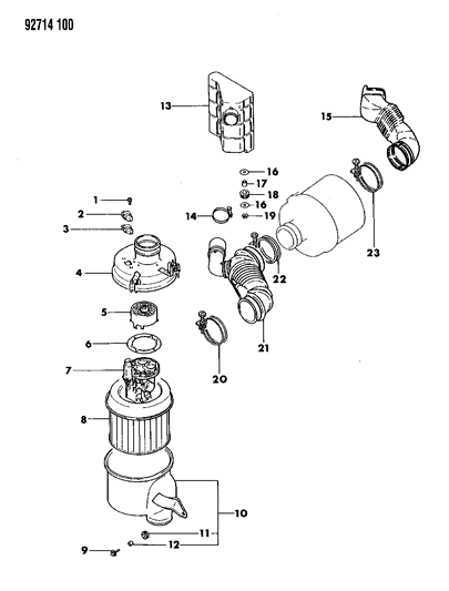 1994 Dodge Colt Air Cleaner Diagram 1 - Thumbnail