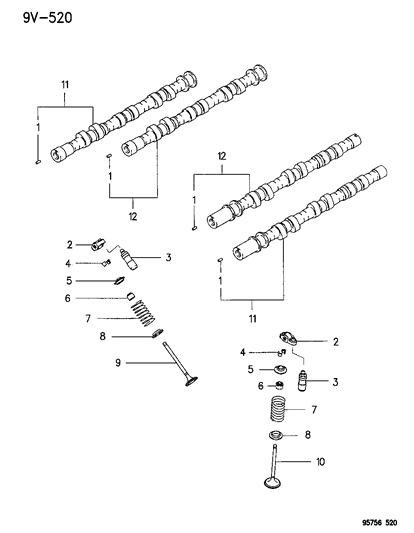 1996 Dodge Stealth Exhaust Valve Diagram for MD168241