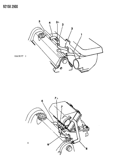 1992 Chrysler LeBaron GTC Crankcase Ventilation Diagram 1 - Thumbnail