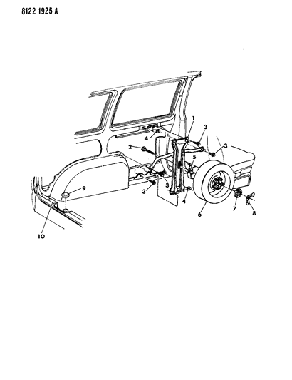 1988 Dodge Caravan Spare Tire Stowage Diagram 2 - Thumbnail