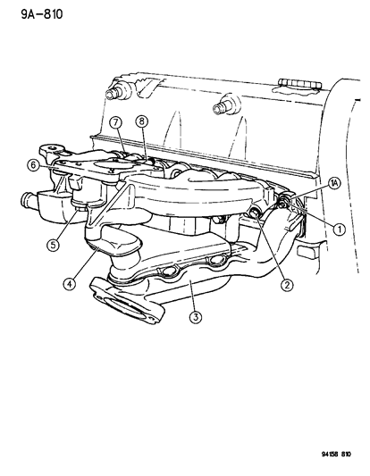 1995 Dodge Caravan Manifolds - Intake & Exhaust Diagram 1 - Thumbnail