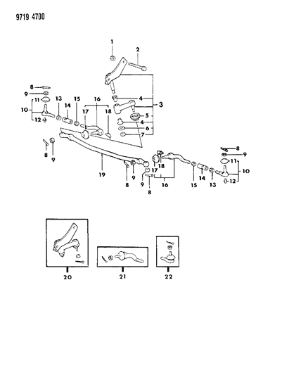 1989 Dodge Ram 50 Linkage, Steering Diagram 1 - Thumbnail