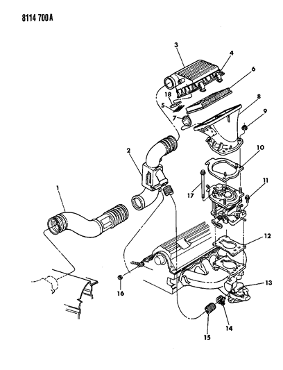 1988 Dodge Caravan Air Cleaner Diagram 1 - Thumbnail