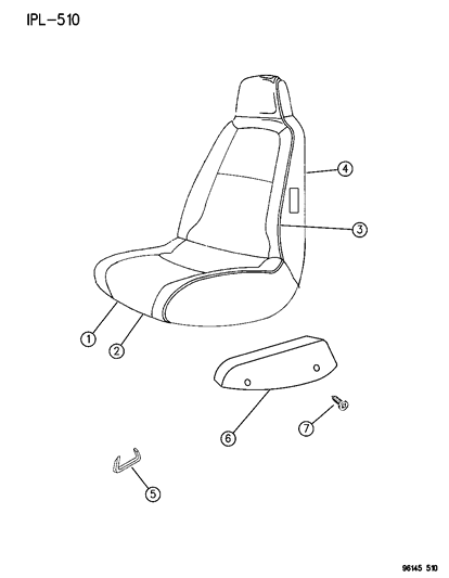 1996 Dodge Neon Front Seat Diagram 1 - Thumbnail