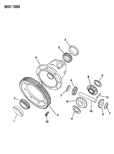 1990 Chrysler New Yorker Base Model Differential Automatic Transaxle Diagram 1 - Thumbnail