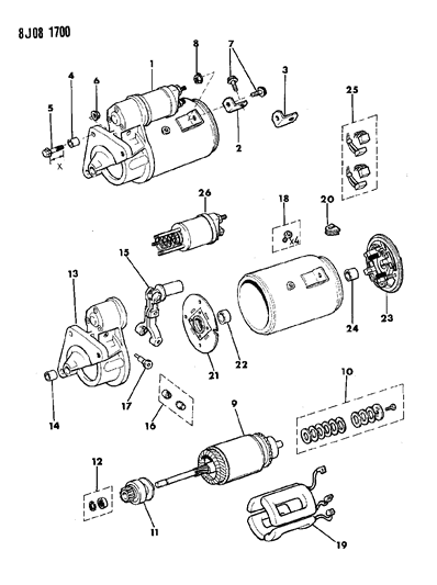 1990 Jeep Comanche Starter & Mounting Diagram 3 - Thumbnail