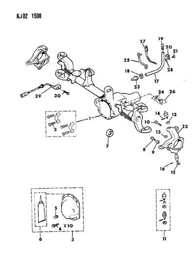 1990 Jeep Comanche Housing - Front Axle Diagram 3 - Thumbnail