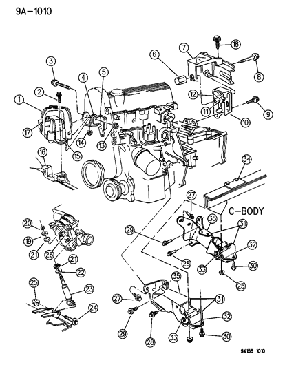 1995 Dodge Caravan Bolt And Washer Hexagon Head M10X1.50X85.00 Diagram for 6101330