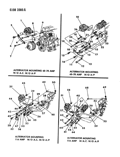 1986 Dodge Lancer Power Steering Cooler Screw Diagram for 6022250