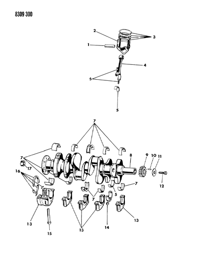 1989 Dodge D150 Crankshaft , Pistons And Torque Converter Diagram 4 - Thumbnail