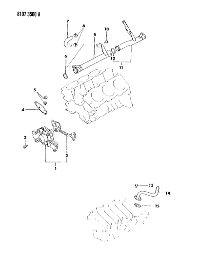 1988 Chrysler New Yorker Base Model Water Pump & Related Parts Diagram 2 - Thumbnail
