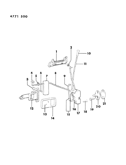 1984 Dodge Colt Door, Front Handles, Locks And Controls Diagram 2 - Thumbnail