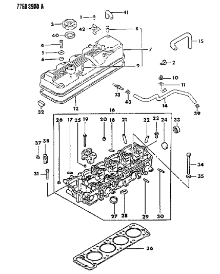 1987 Chrysler Conquest Cylinder Head Diagram 2 - Thumbnail