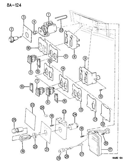 1994 Jeep Cherokee Rear Wiper Switch Diagram for 56000029