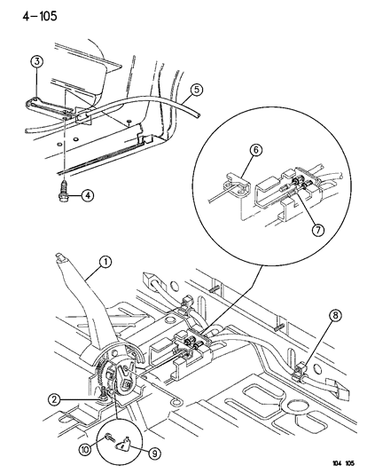 1996 Dodge Neon Parking Brake Control Diagram for 4509637