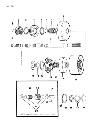 1984 Dodge Ram Wagon Gear Train & Output Shaft Diagram 1 - Thumbnail