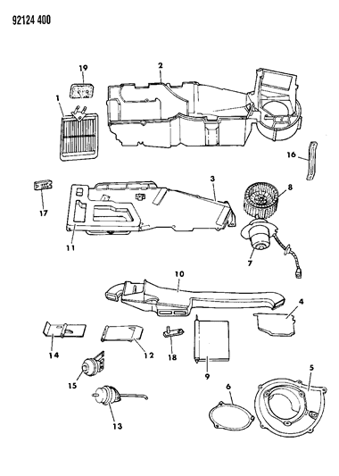 1992 Dodge Caravan Heater Unit Diagram 1 - Thumbnail