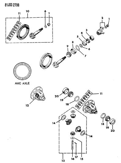 1986 Jeep J20 Differential & Gears Diagram 2 - Thumbnail