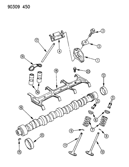 1993 Dodge Ram Wagon Camshaft & Valves Diagram 3 - Thumbnail