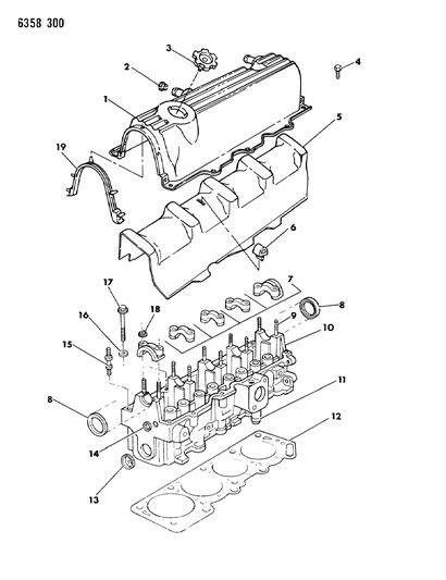 1987 Dodge Dakota Cylinder Head Diagram 1 - Thumbnail