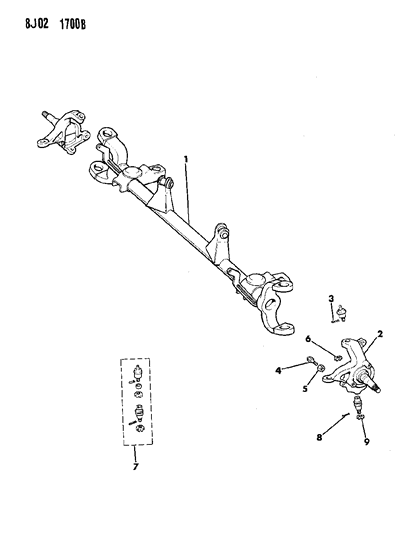 1990 Jeep Comanche Housing - Front Axle Diagram 1 - Thumbnail