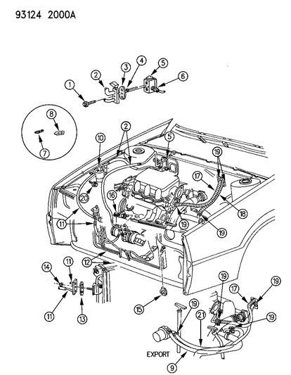 1993 Chrysler LeBaron GTC Plumbing - A/C & Heater Diagram 1 - Thumbnail