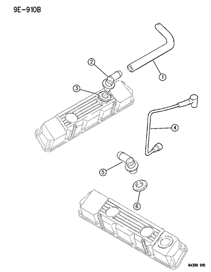 1994 Dodge Ram 2500 Crankcase Ventilation Diagram 3 - Thumbnail