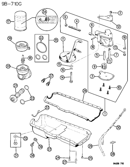 1996 Jeep Cherokee Filter Engine Oil See Note Diagram for 5281090