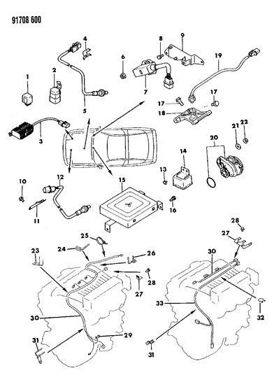 1991 Dodge Stealth Switches & Electrical Controls Diagram 1 - Thumbnail