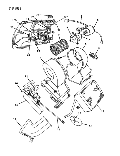 1988 Dodge Caravan Heater Unit Diagram 2 - Thumbnail