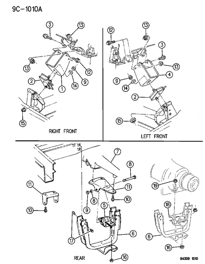 1994 Dodge Ram Wagon Engine Mounting Diagram 3 - Thumbnail