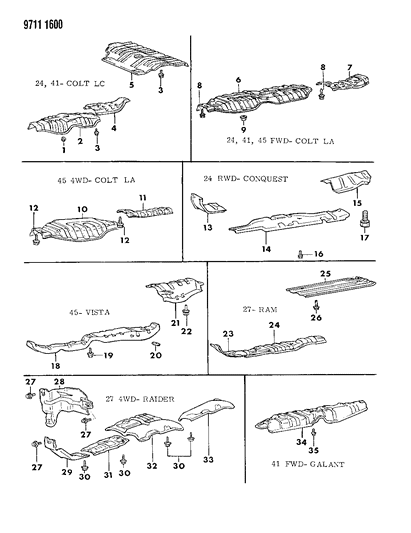 1989 Dodge Raider Hinge Bolt, Lower Diagram for MF243650
