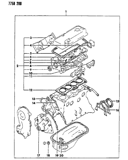 1987 Dodge Colt Engine Gasket Sets Diagram 2 - Thumbnail