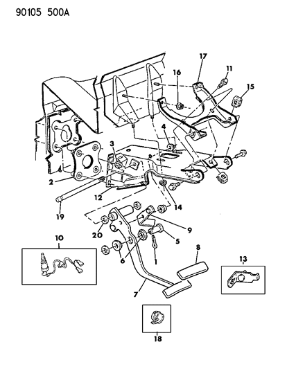 1990 Chrysler TC Maserati Brake Pedal Diagram